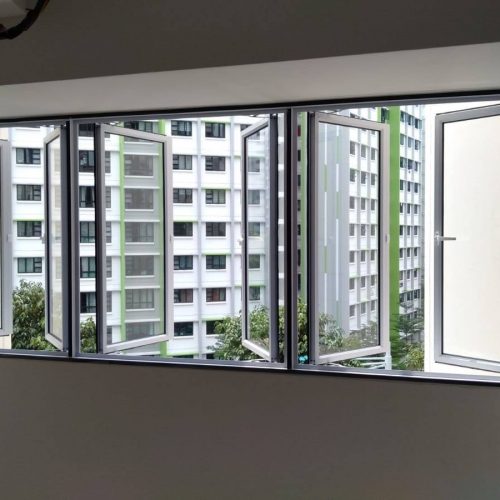 HDB Window Grilles Frame with opened windows