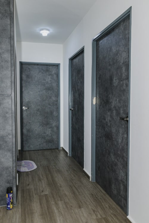 dark grey bedroom laminate door