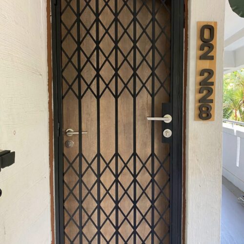 gdw metal gate with beige door