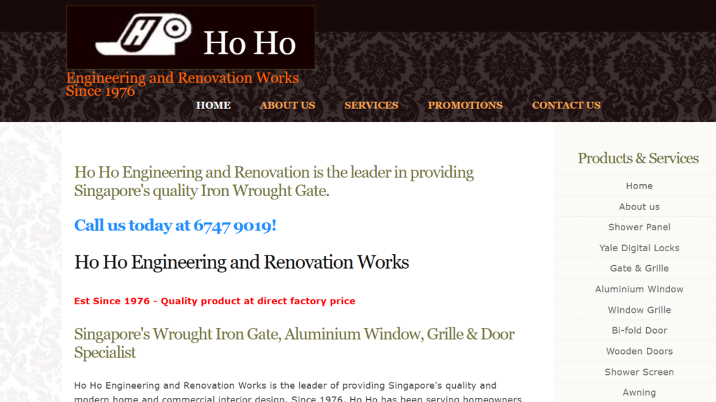 Top window supplier Singapore Ho Ho Engineering