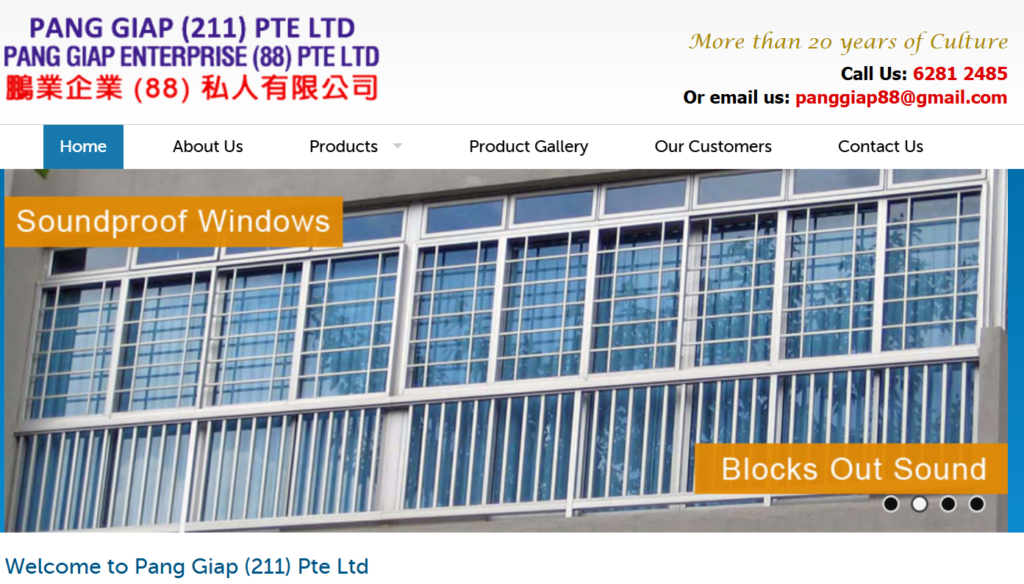 Top window supplier Singapore Pang Giap Enterprise