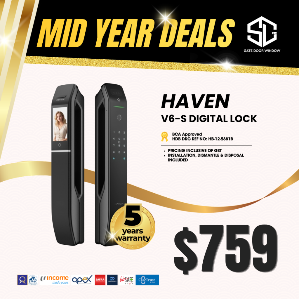 Haven V6-S digital door lock $759 promotion 5 years warranty
