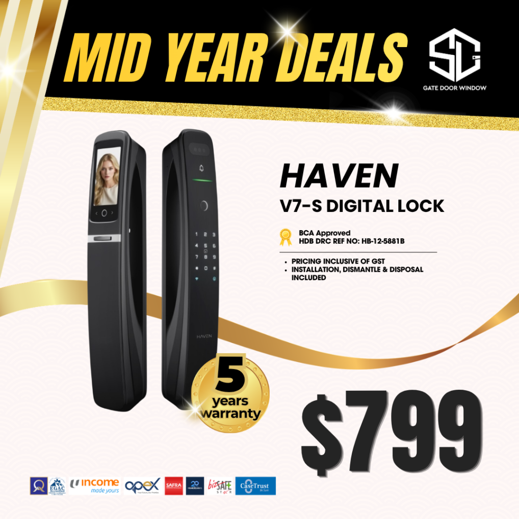 Haven V7-S digital door lock $799 promotion 5 years warranty