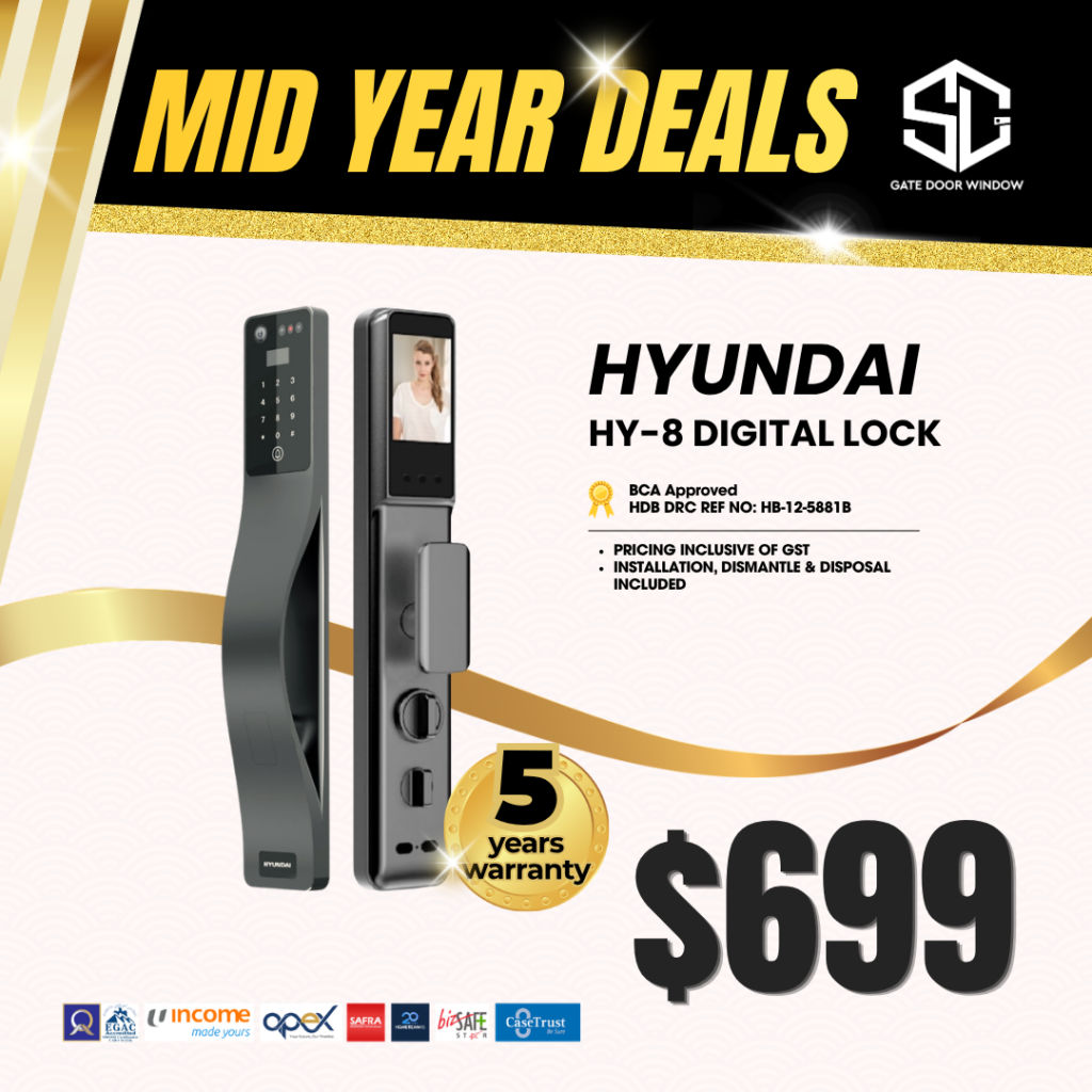 Hyundai HY-8 digital door lock $699 promotion 5 years warranty