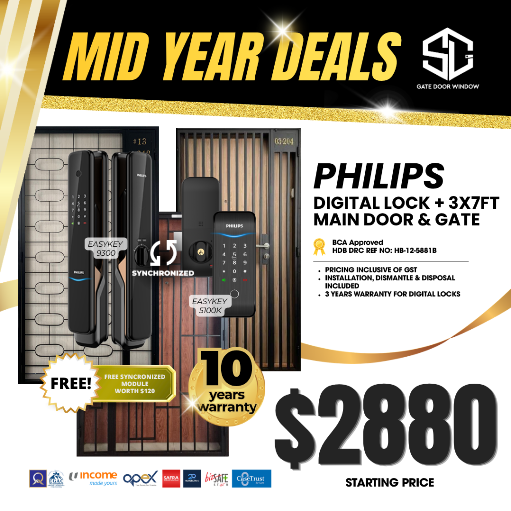 Philips digital lock and 3ft x 7ft gate bundle $2880 promotion 10 years warranty