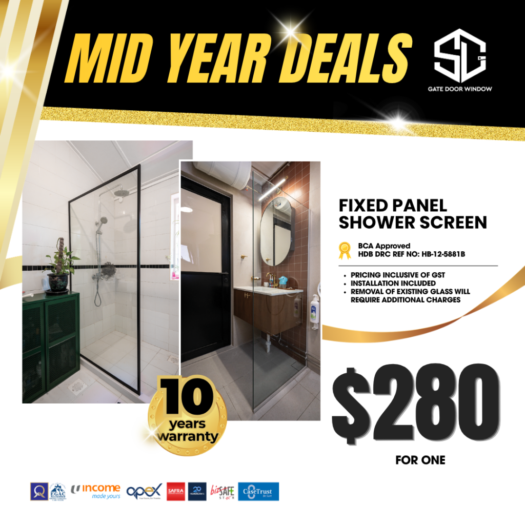 fixed panel shower screen $220 promotion 10 years warranty