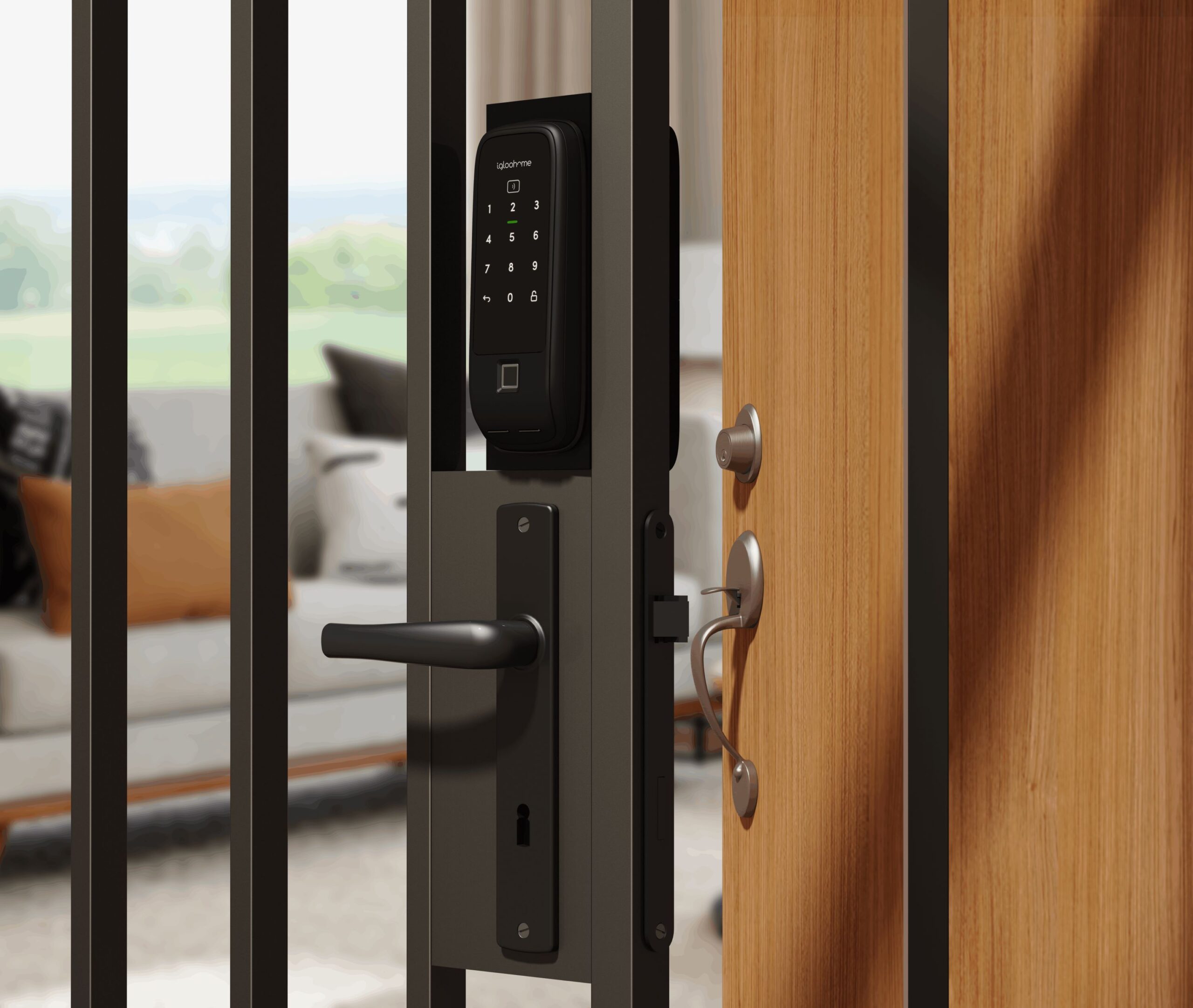 Gate Lock with Fingerprint_Front_Diagonal_Homespace