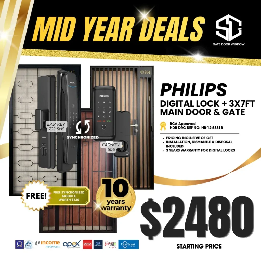 Philips digital lock and mild steel gate bundle $2480 promotion 10 years warranty