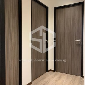 Dark coloured HDB BTO Bedroom Doors