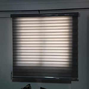 home window and blinds privacy grey